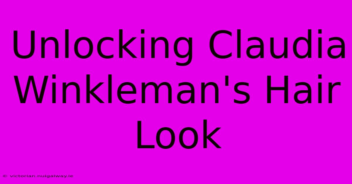 Unlocking Claudia Winkleman's Hair Look