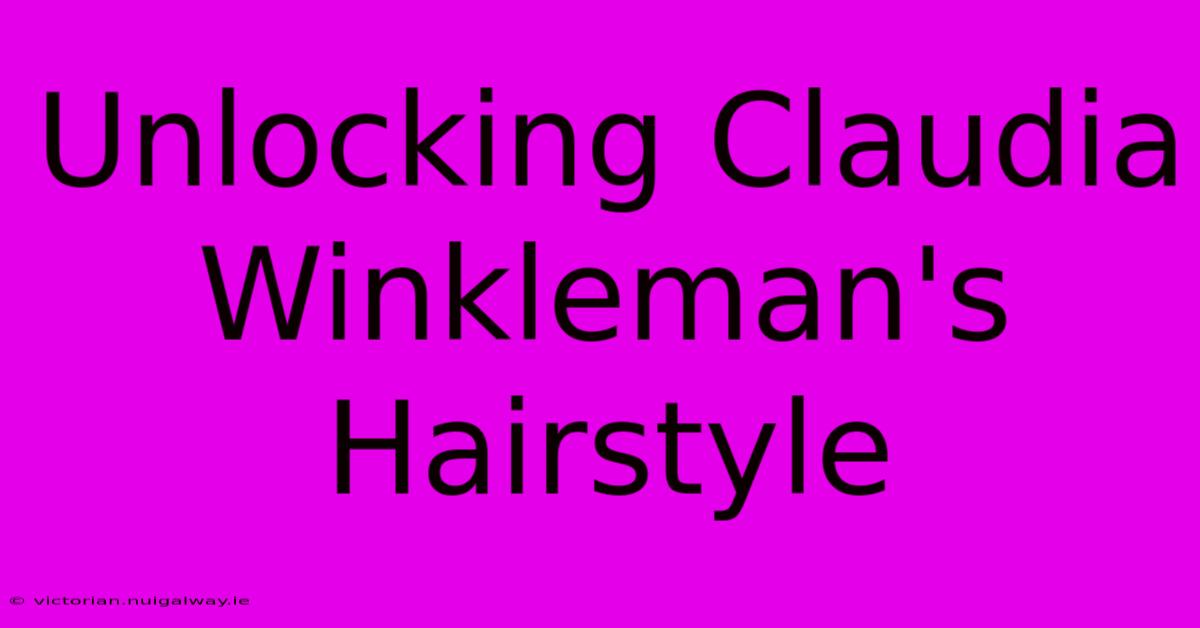 Unlocking Claudia Winkleman's Hairstyle