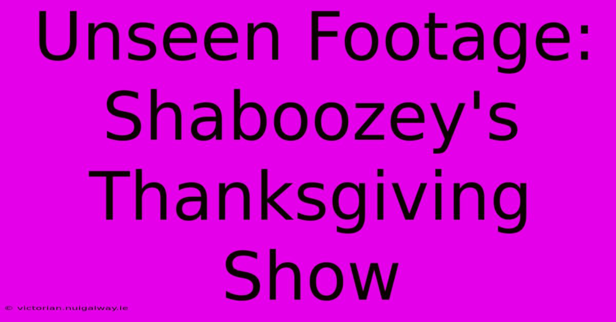 Unseen Footage: Shaboozey's Thanksgiving Show