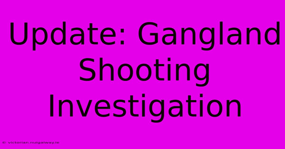 Update: Gangland Shooting Investigation