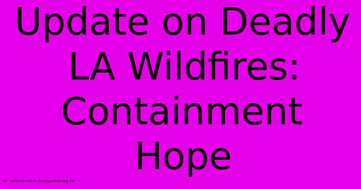 Update On Deadly LA Wildfires: Containment Hope