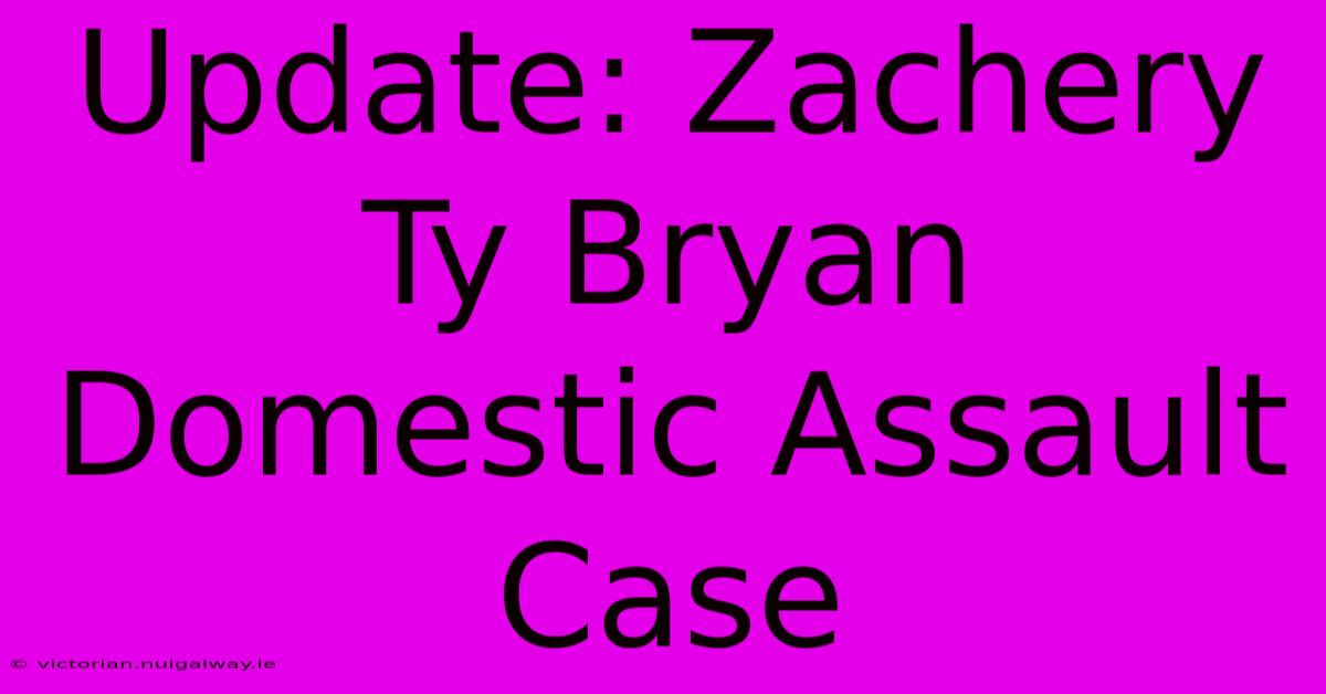 Update: Zachery Ty Bryan Domestic Assault Case