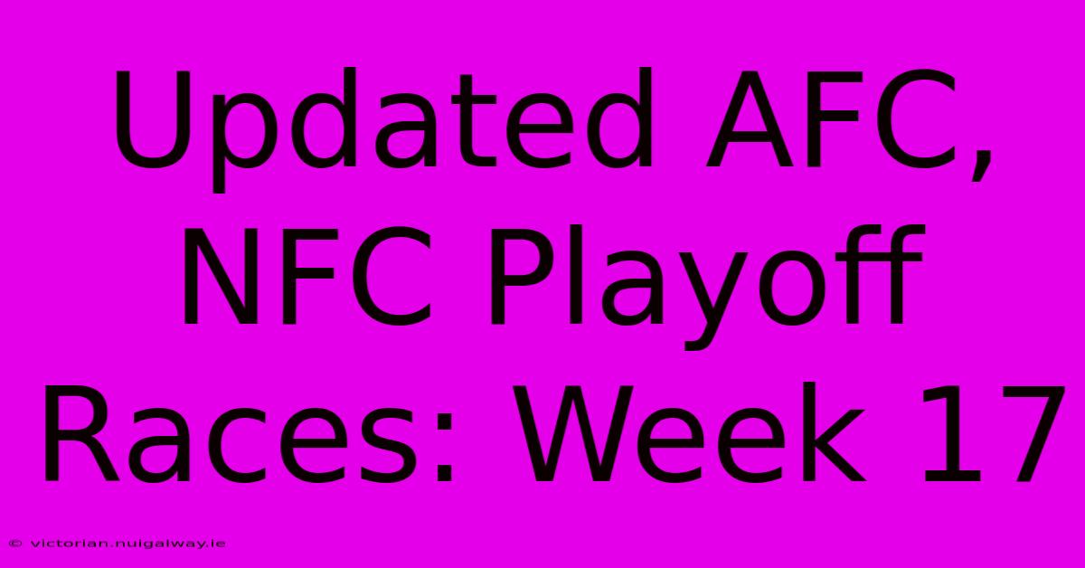 Updated AFC, NFC Playoff Races: Week 17