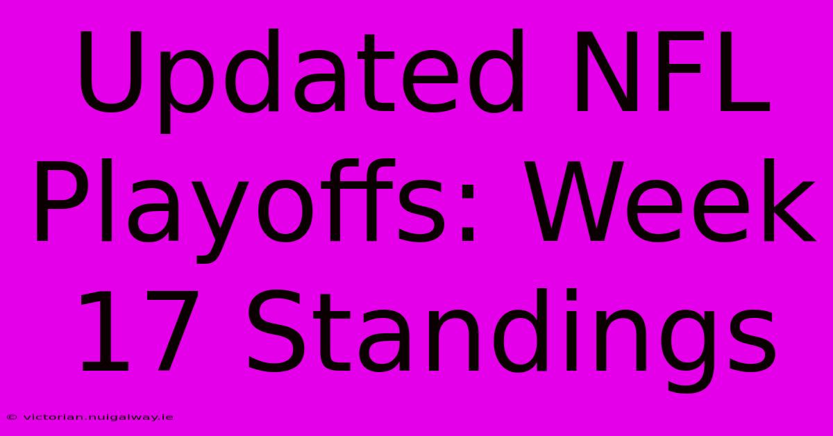 Updated NFL Playoffs: Week 17 Standings