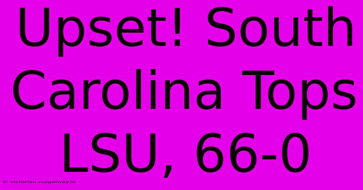 Upset! South Carolina Tops LSU, 66-0