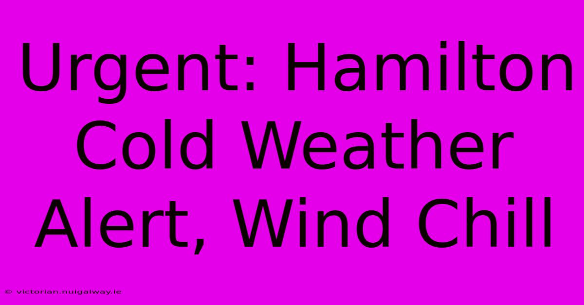 Urgent: Hamilton Cold Weather Alert, Wind Chill