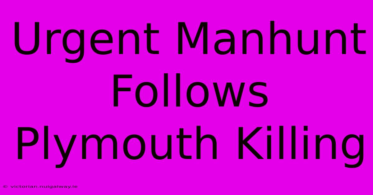 Urgent Manhunt Follows Plymouth Killing