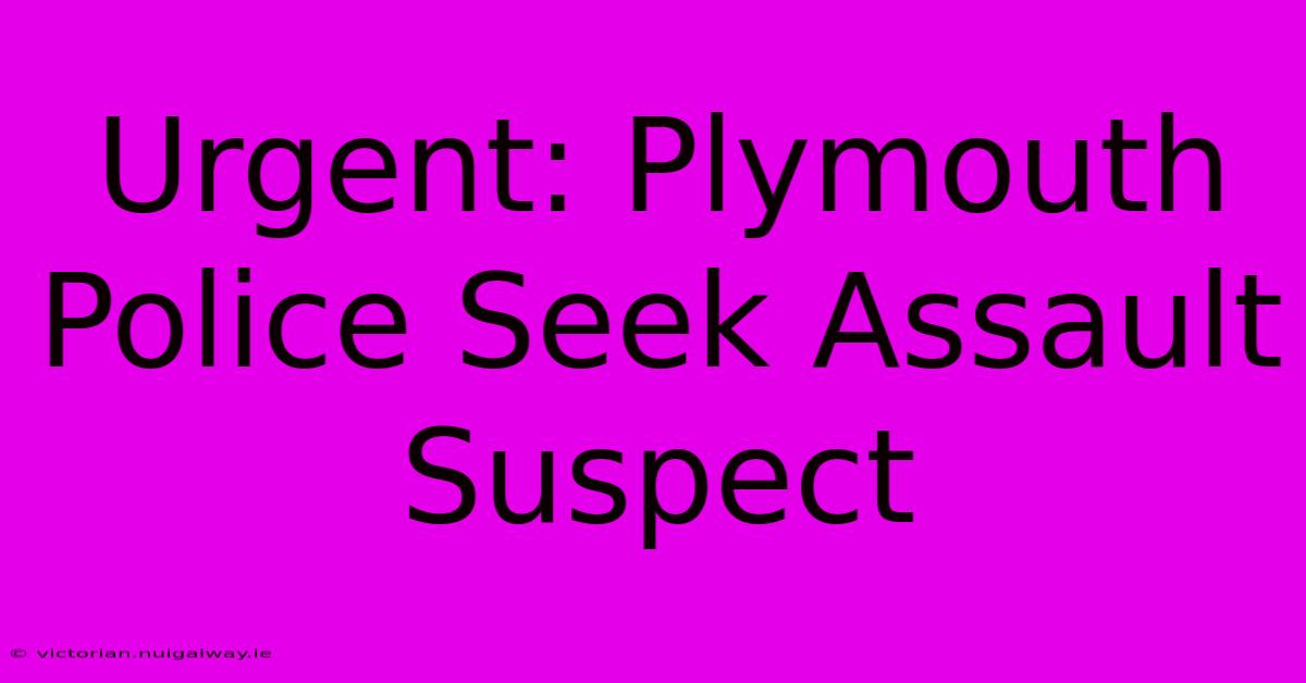 Urgent: Plymouth Police Seek Assault Suspect