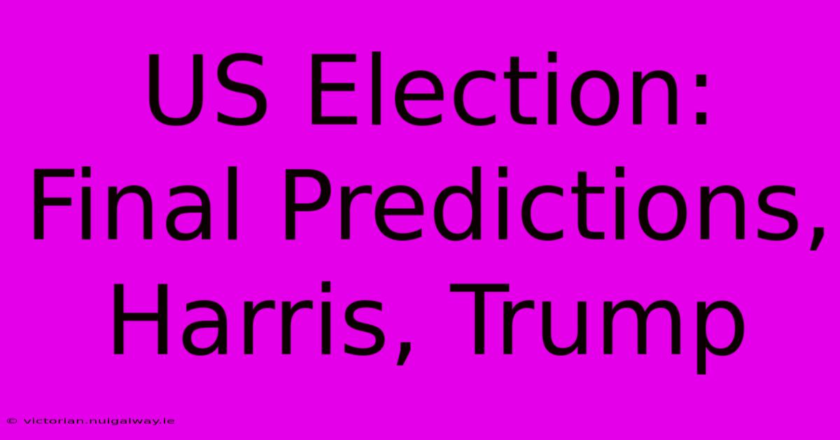 US Election: Final Predictions, Harris, Trump 