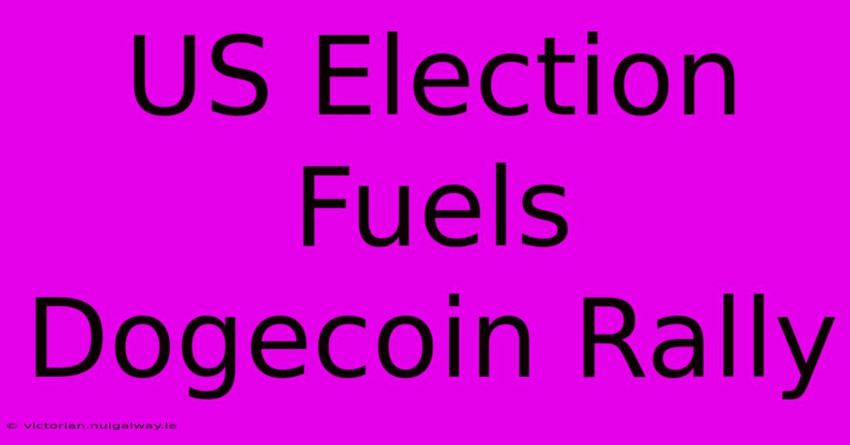 US Election Fuels Dogecoin Rally