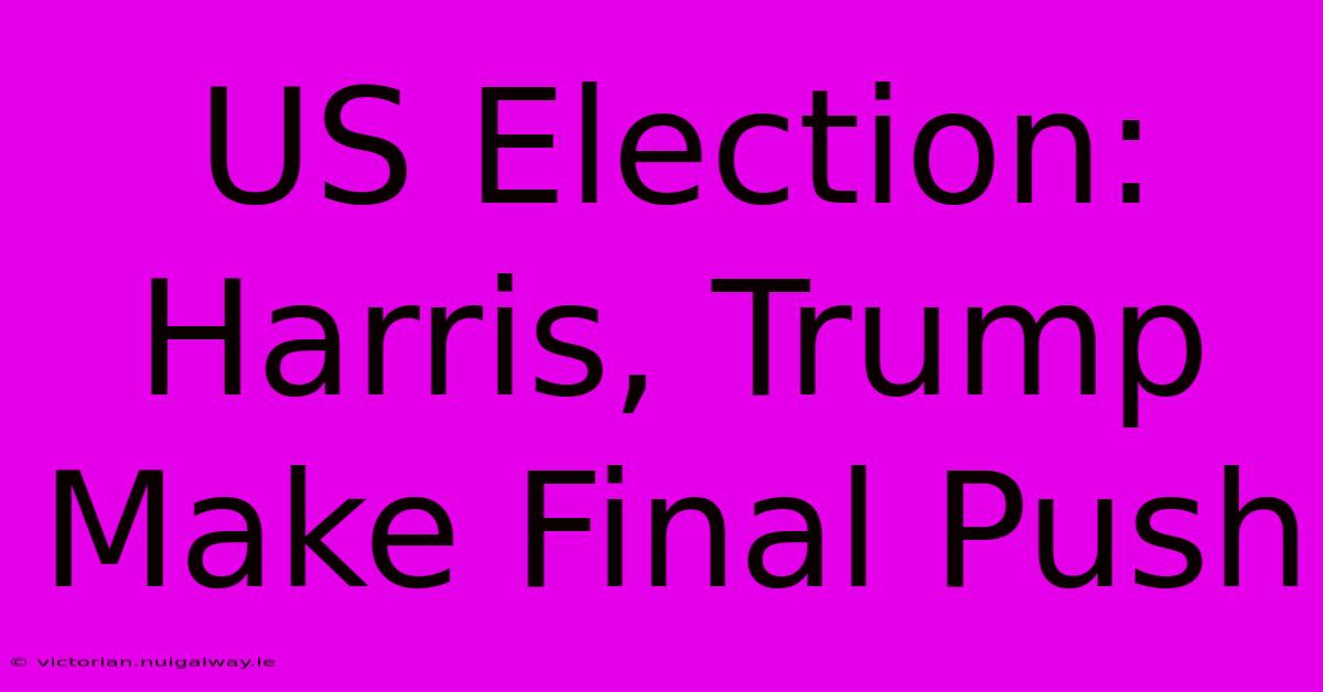 US Election: Harris, Trump Make Final Push