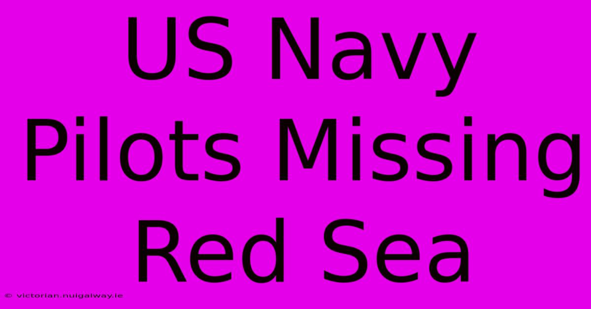 US Navy Pilots Missing Red Sea