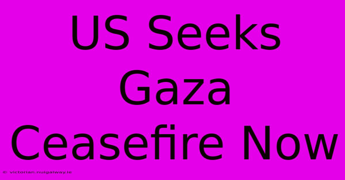 US Seeks Gaza Ceasefire Now