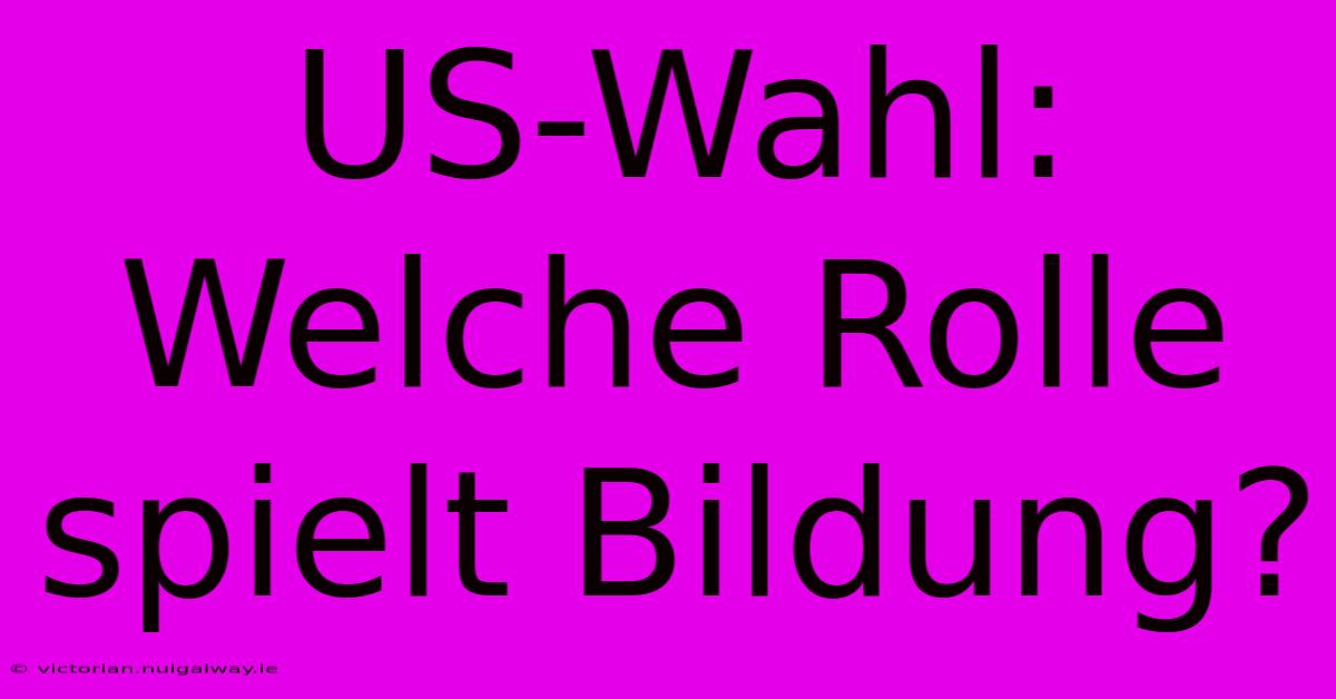 US-Wahl: Welche Rolle Spielt Bildung? 