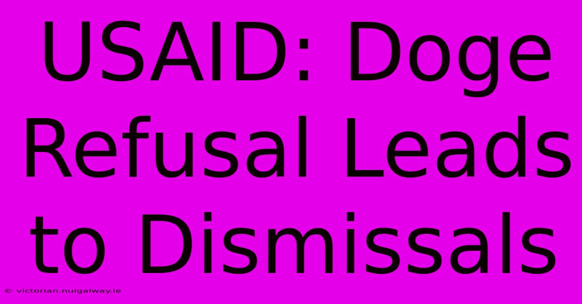 USAID: Doge Refusal Leads To Dismissals