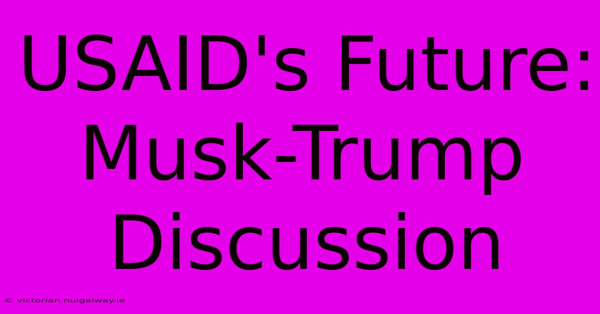 USAID's Future: Musk-Trump Discussion