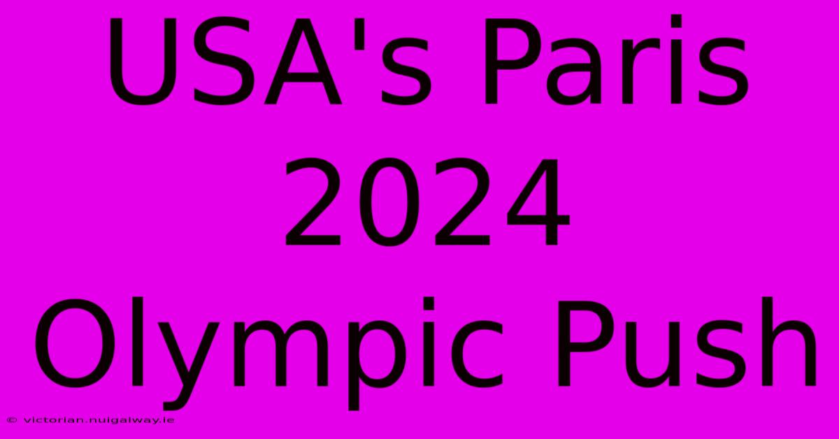 USA's Paris 2024 Olympic Push