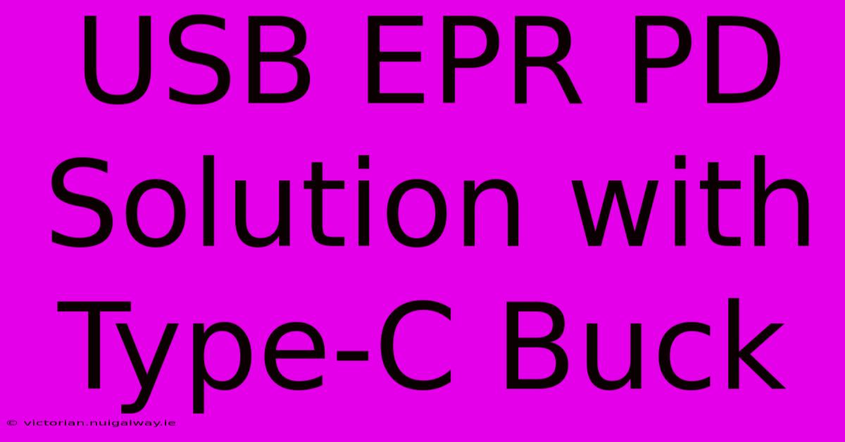 USB EPR PD Solution With Type-C Buck