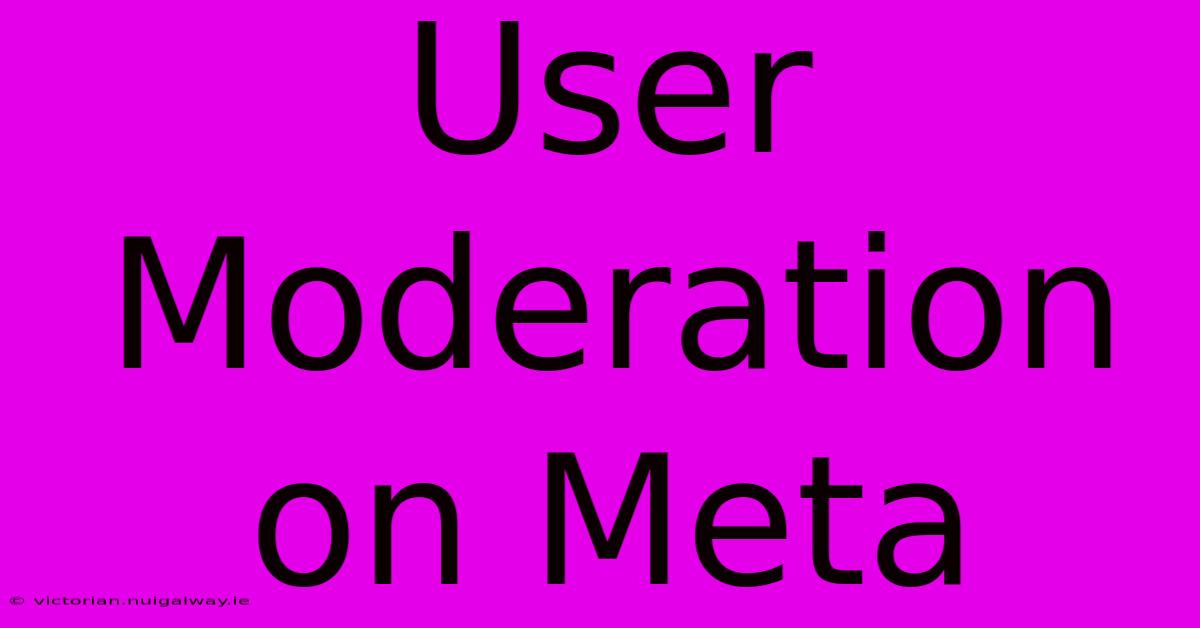 User Moderation On Meta