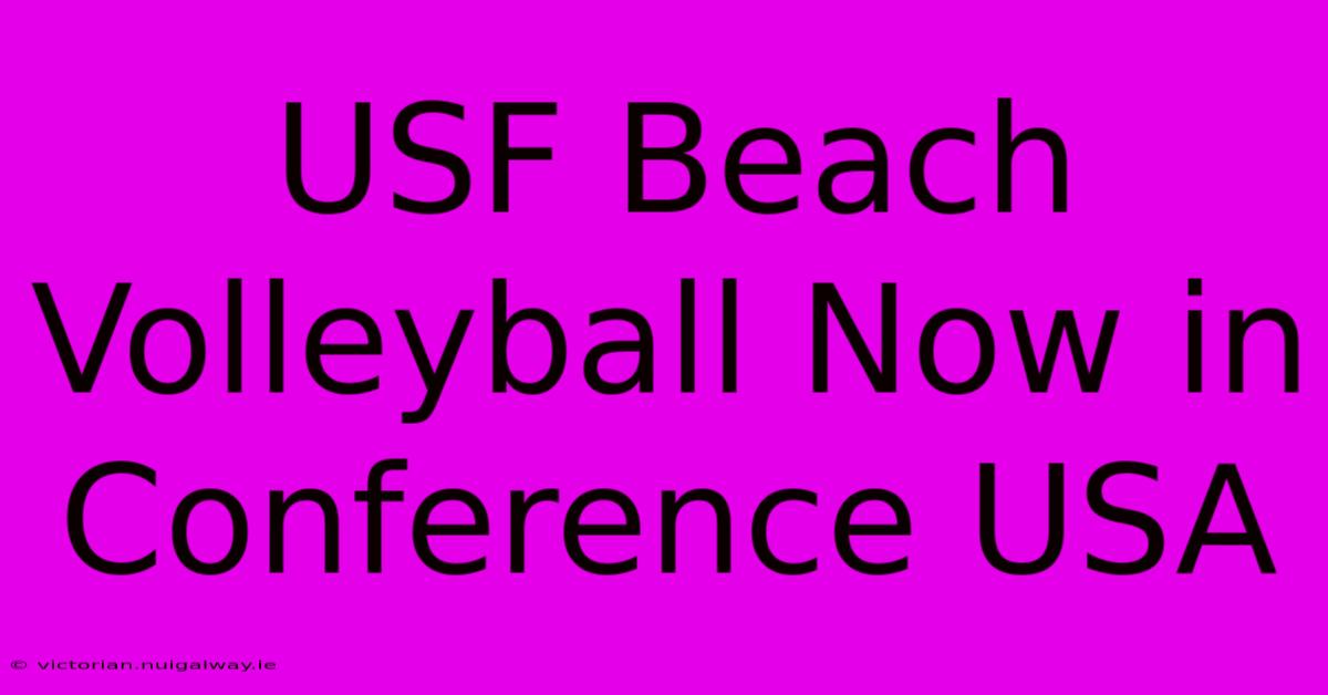 USF Beach Volleyball Now In Conference USA