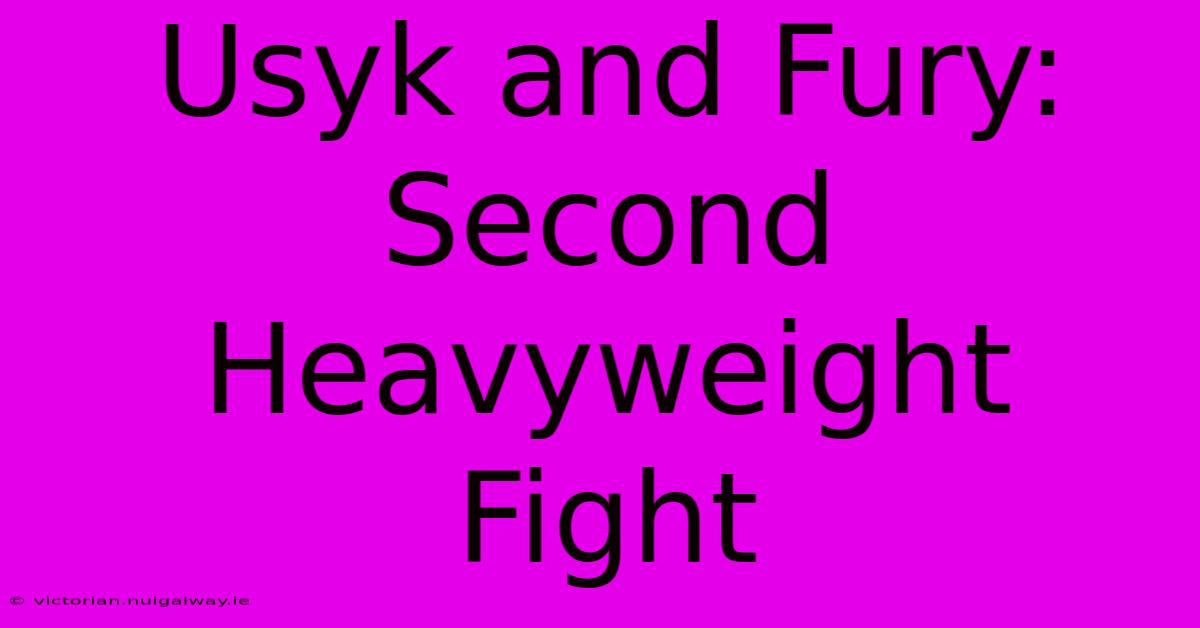 Usyk And Fury: Second Heavyweight Fight