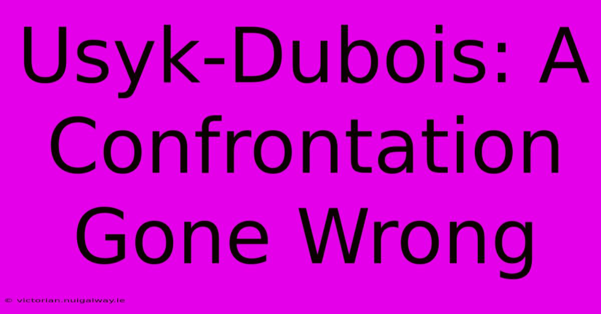 Usyk-Dubois: A Confrontation Gone Wrong