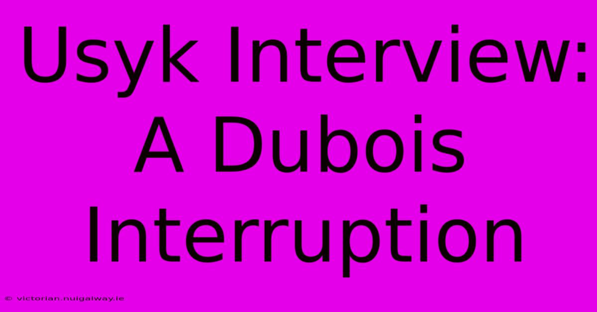 Usyk Interview: A Dubois Interruption