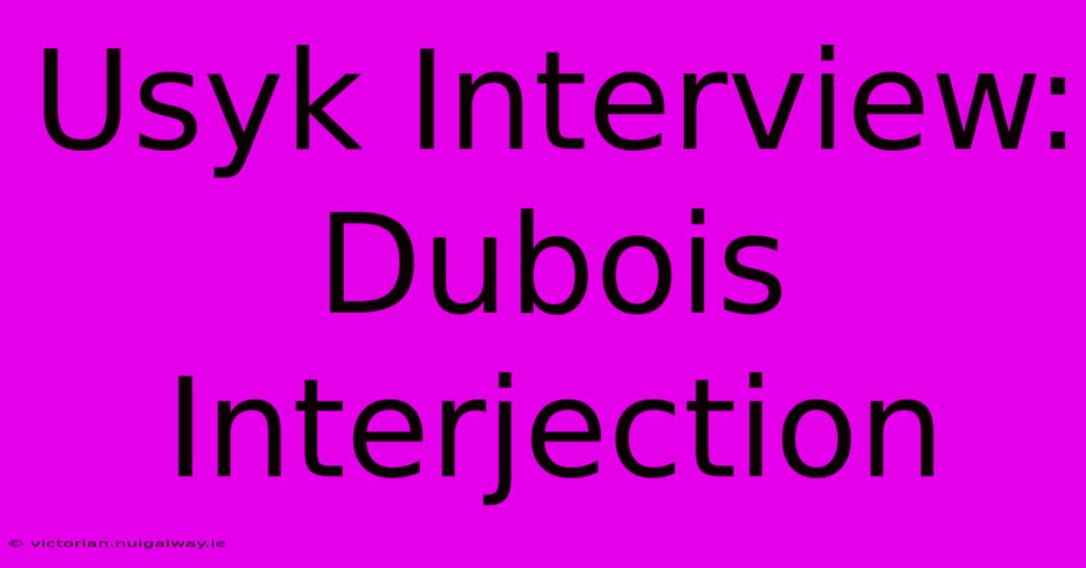 Usyk Interview: Dubois Interjection