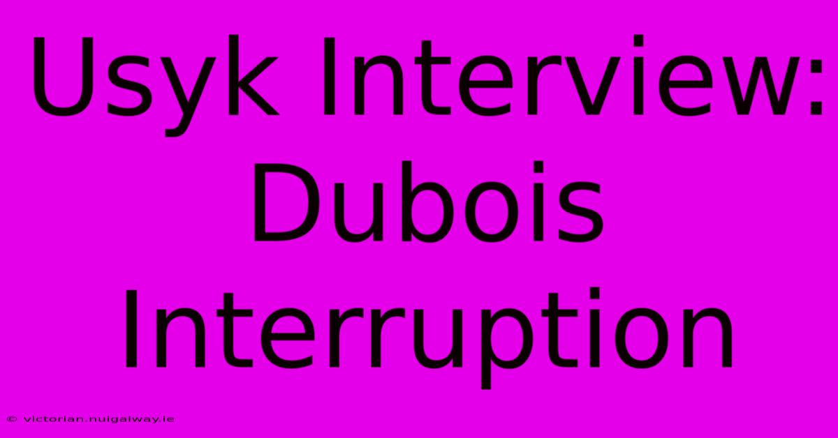 Usyk Interview: Dubois Interruption