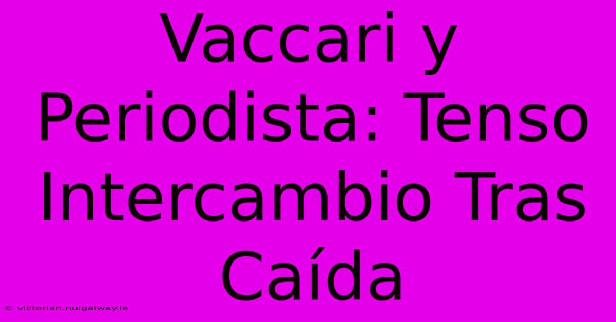 Vaccari Y Periodista: Tenso Intercambio Tras Caída