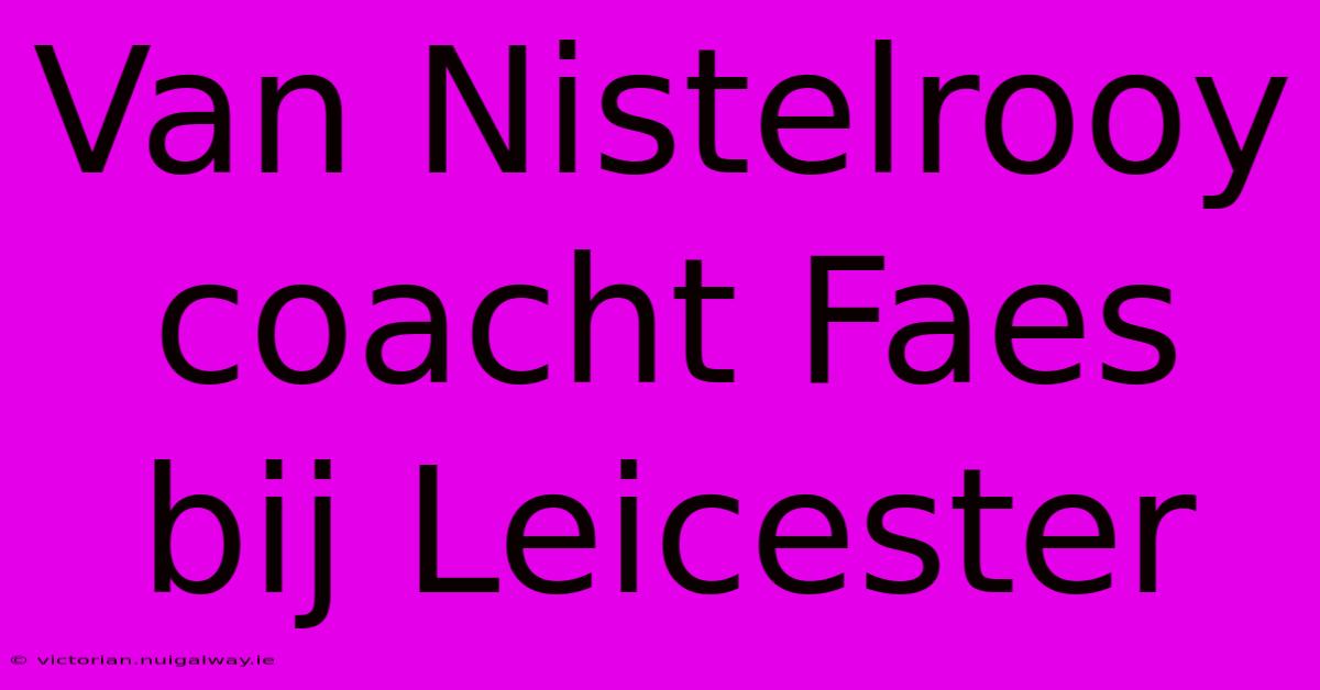 Van Nistelrooy Coacht Faes Bij Leicester