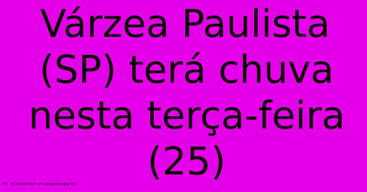 Várzea Paulista (SP) Terá Chuva Nesta Terça-feira (25)