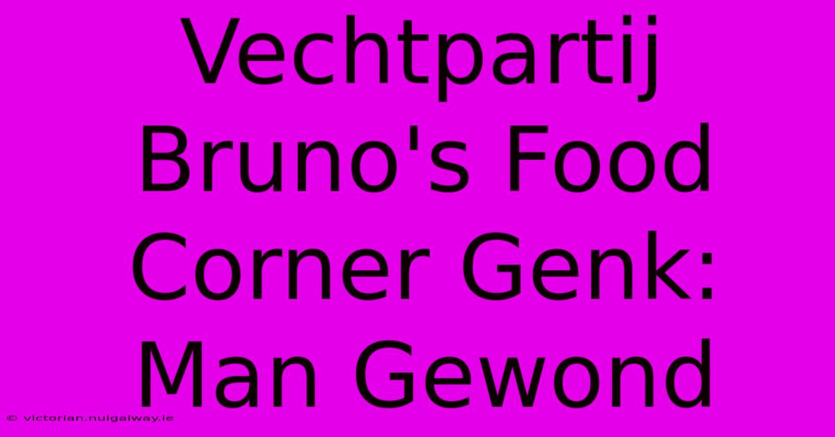 Vechtpartij Bruno's Food Corner Genk: Man Gewond