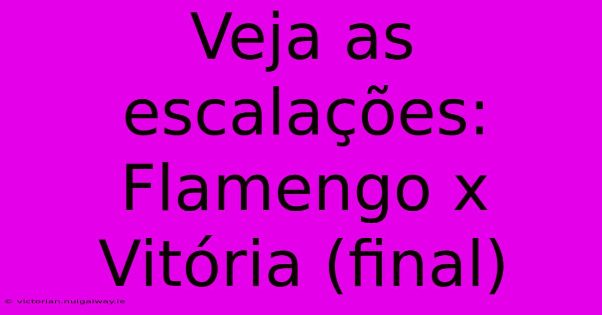 Veja As Escalações: Flamengo X Vitória (final)