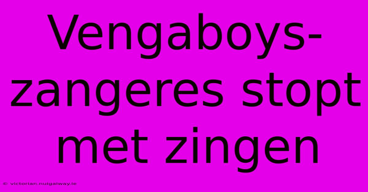 Vengaboys-zangeres Stopt Met Zingen