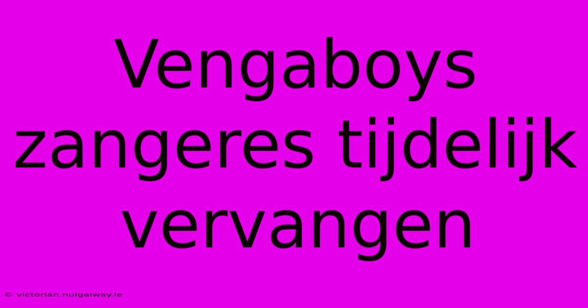 Vengaboys Zangeres Tijdelijk Vervangen