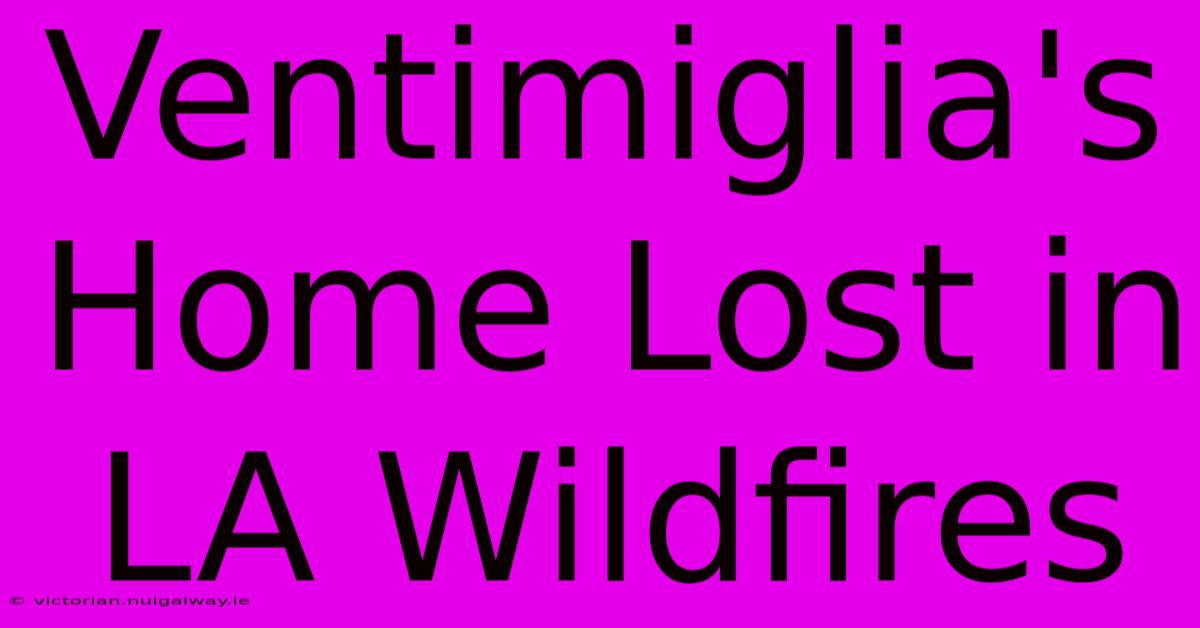 Ventimiglia's Home Lost In LA Wildfires