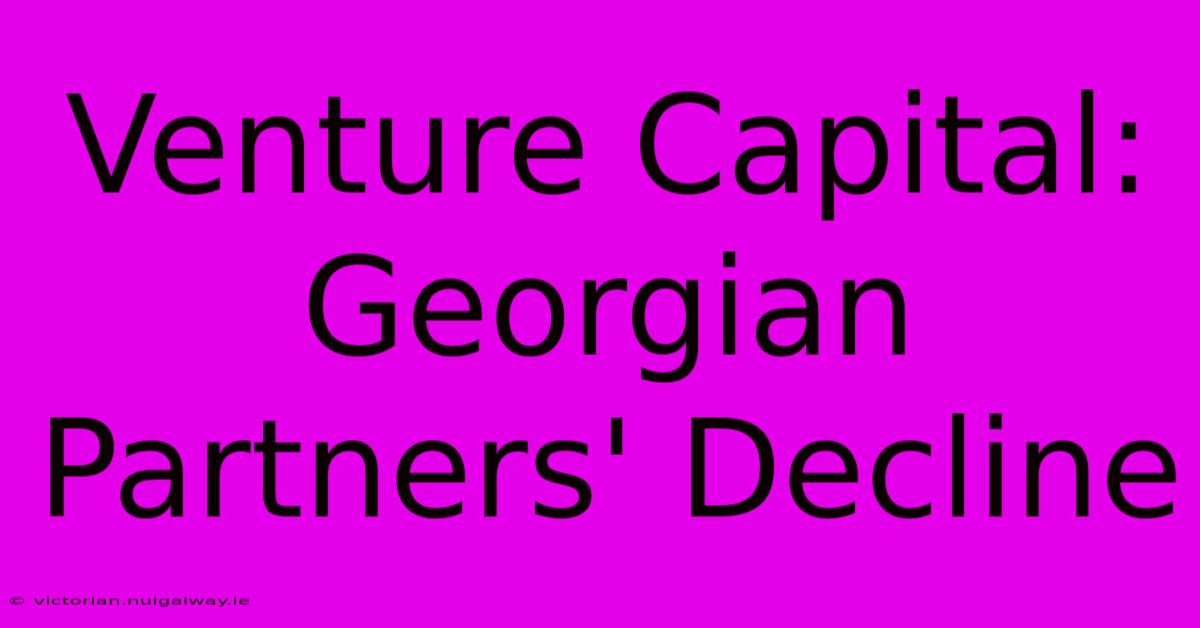 Venture Capital: Georgian Partners' Decline