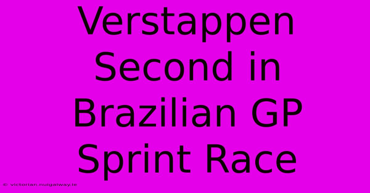 Verstappen Second In Brazilian GP Sprint Race 