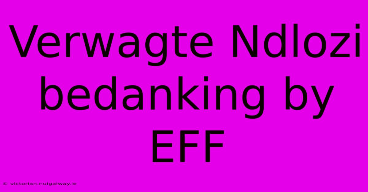 Verwagte Ndlozi Bedanking By EFF