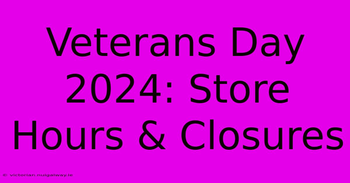 Veterans Day 2024: Store Hours & Closures