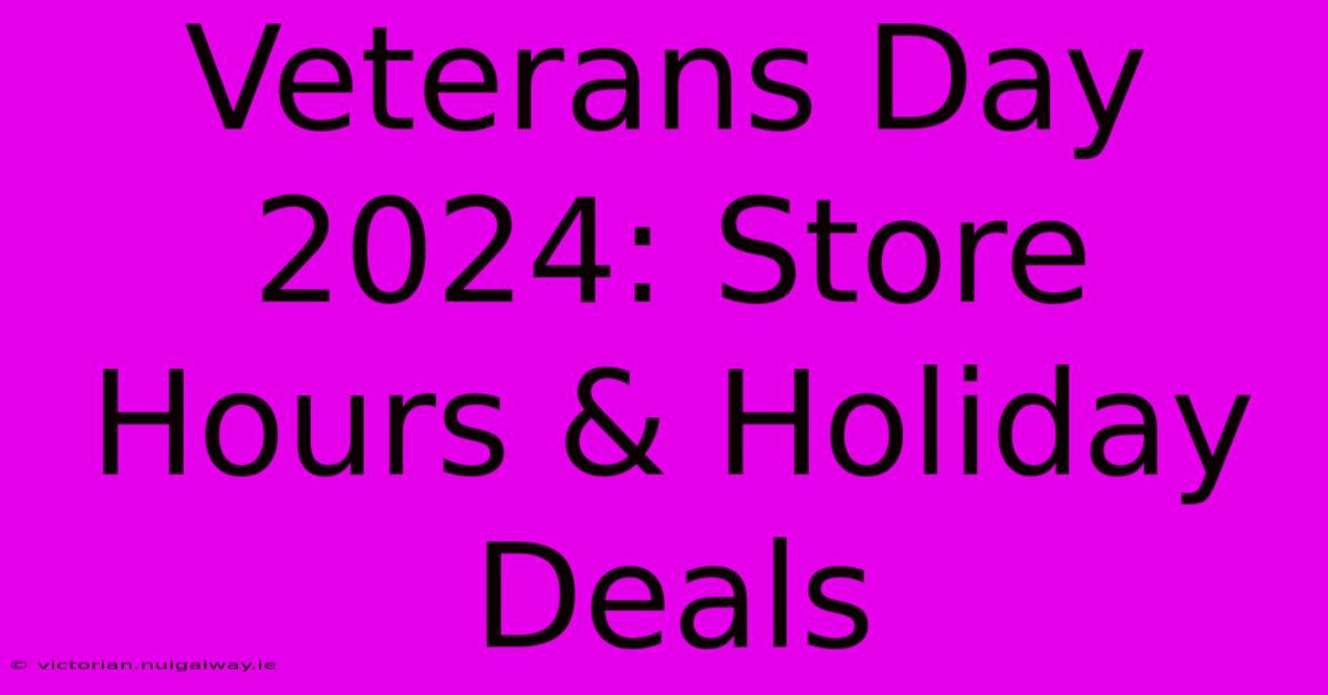 Veterans Day 2024: Store Hours & Holiday Deals 