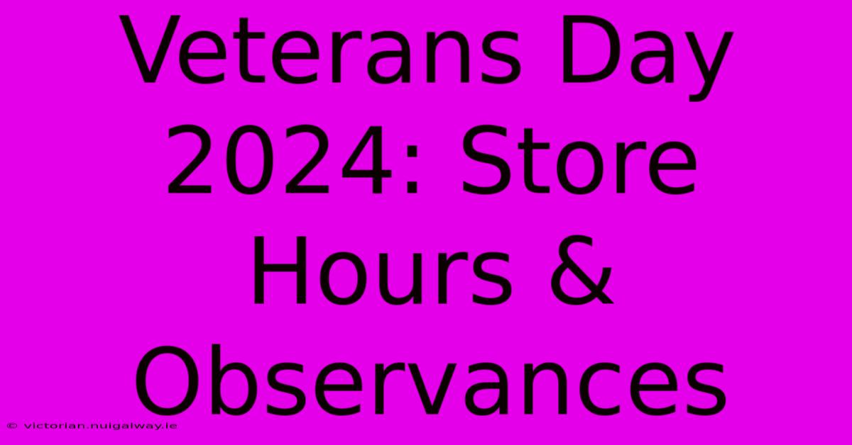 Veterans Day 2024: Store Hours & Observances