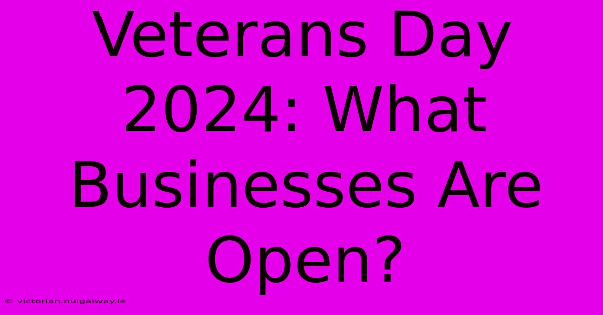 Veterans Day 2024: What Businesses Are Open?