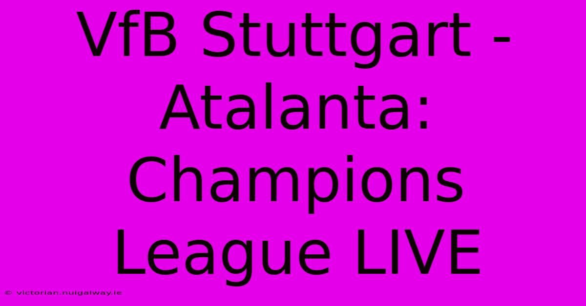 VfB Stuttgart - Atalanta: Champions League LIVE 