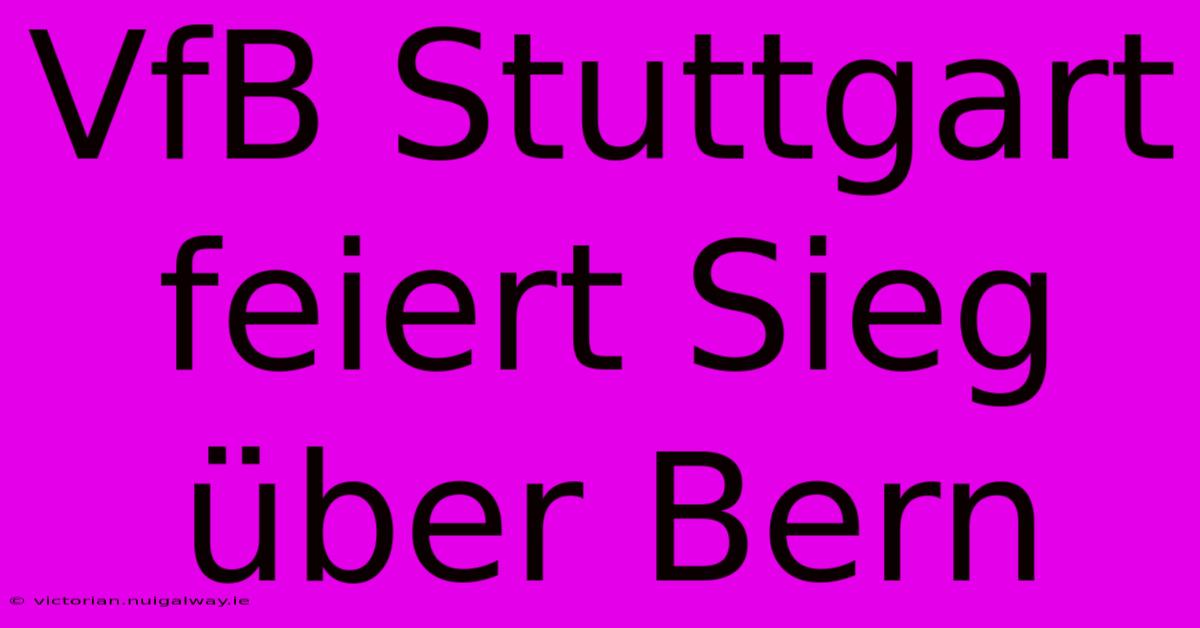 VfB Stuttgart Feiert Sieg Über Bern