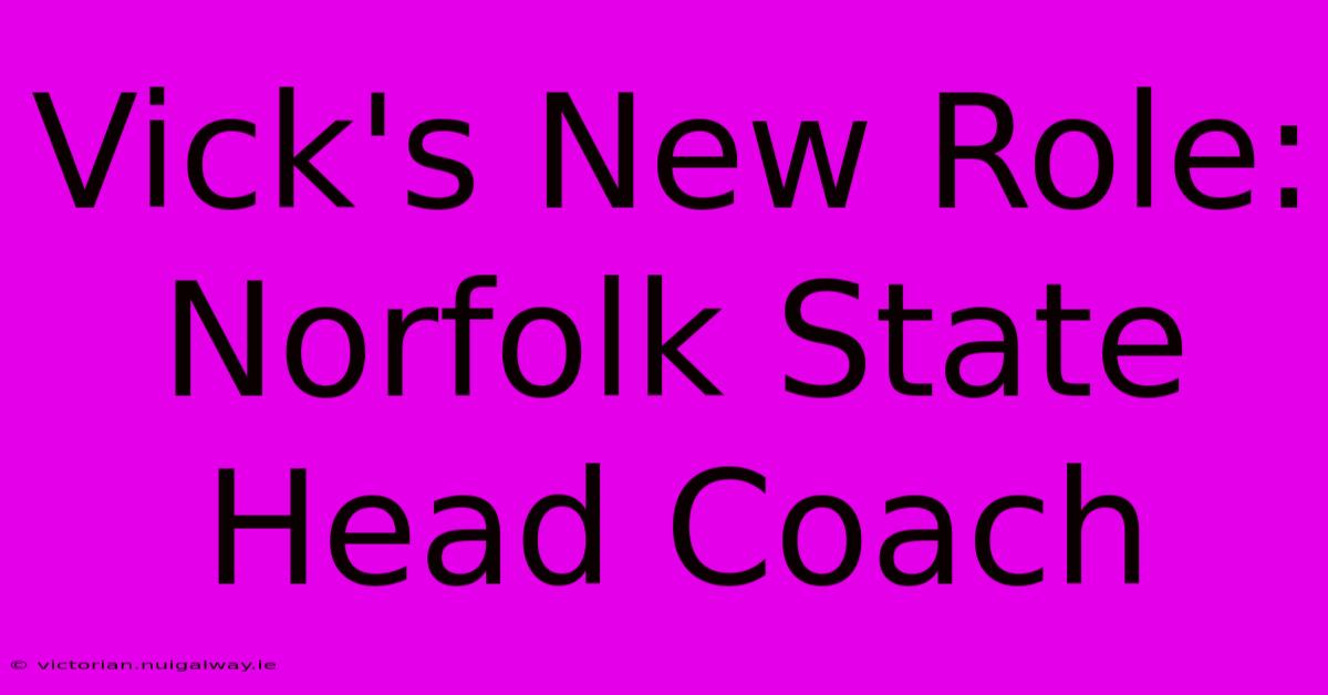 Vick's New Role: Norfolk State Head Coach