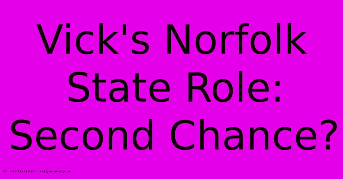 Vick's Norfolk State Role: Second Chance?