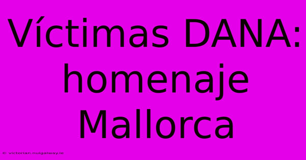 Víctimas DANA: Homenaje Mallorca