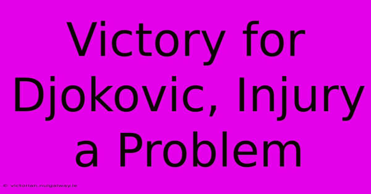 Victory For Djokovic, Injury A Problem